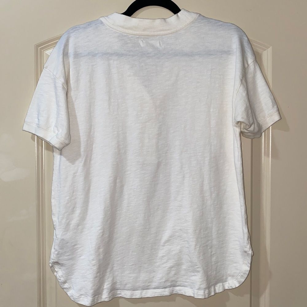 MADEWELL Relaxed Henley T-shirt Bright Ivory Women’s Size XS - Picture 3 of 7